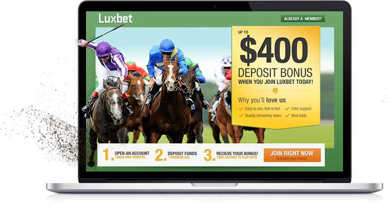 A screenshot of the Luxbet website